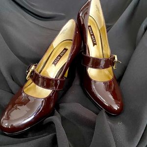Brown Patent Mary Jane Heels 👠